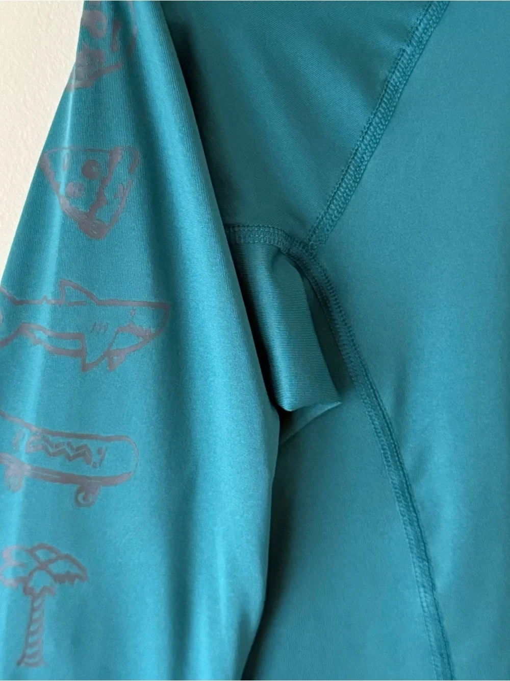 Art class Boys Teal long-sleeve Rashguard Top, Size L(12-14)
